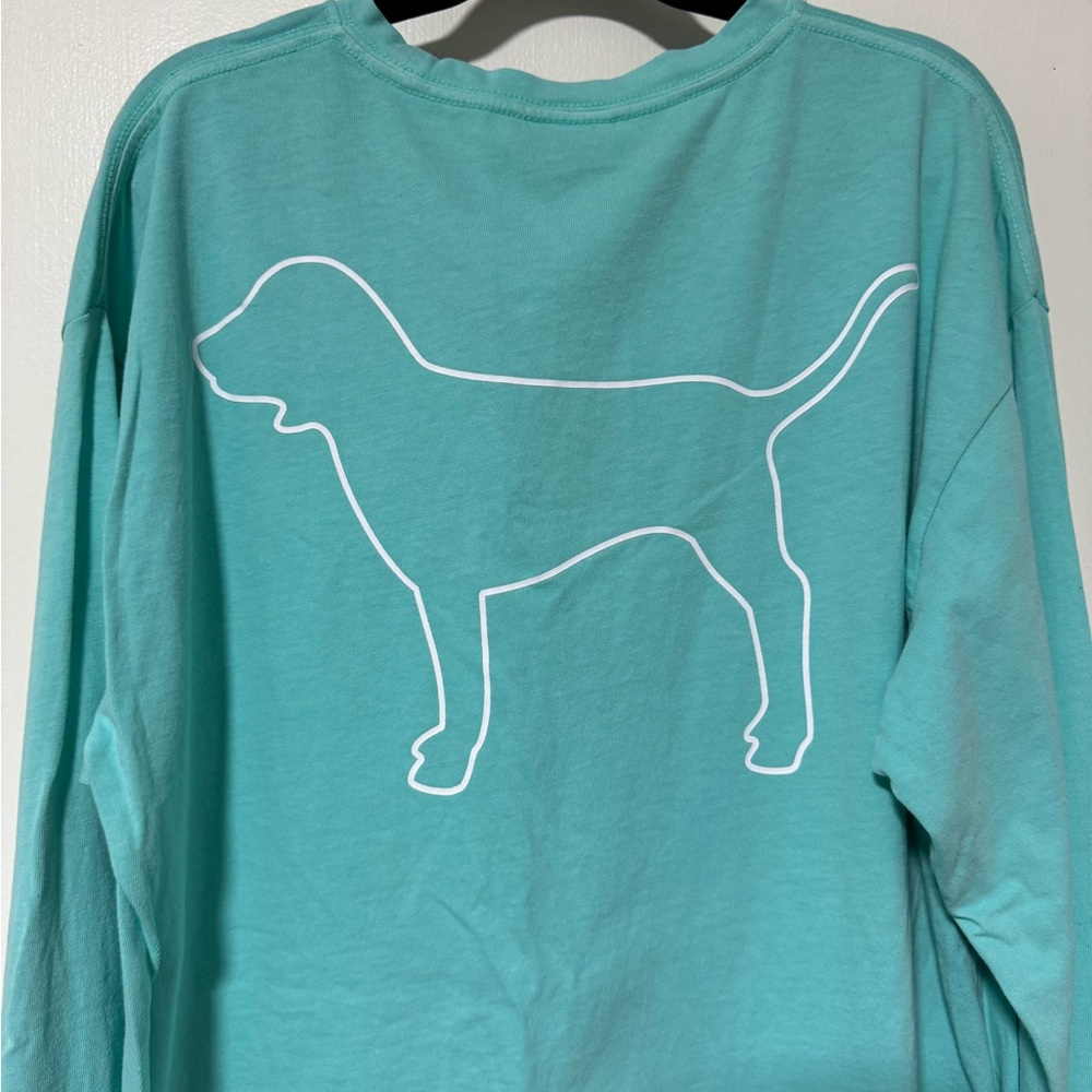 VS PINK Dog Silhouette Long Sleeve Shirt